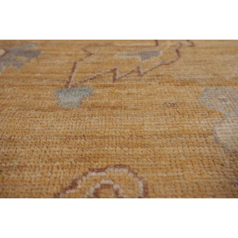 Vegetable Dye Oushak Turkish Area Rug Handmade Floral Wool Carpet - 8'1" x 10'0"