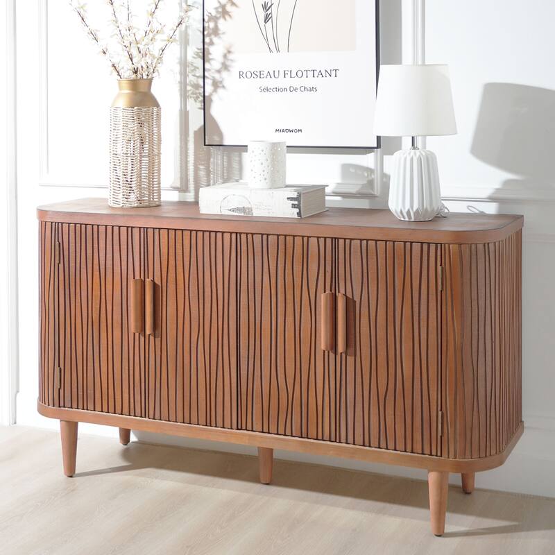 Modern Buffet Cabinet with Adjustable Shelves and Four Doors for Hallway, Entryway, Living Room