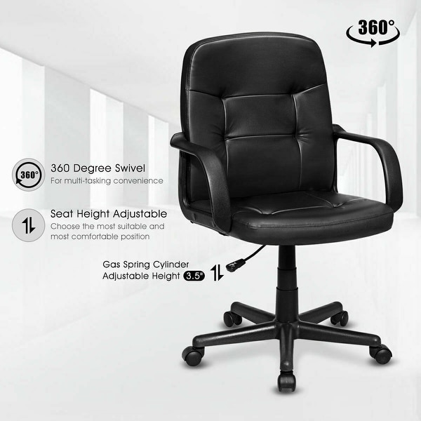 Costway Ergonomic Mid Back Executive Office Swivel Computer Desk