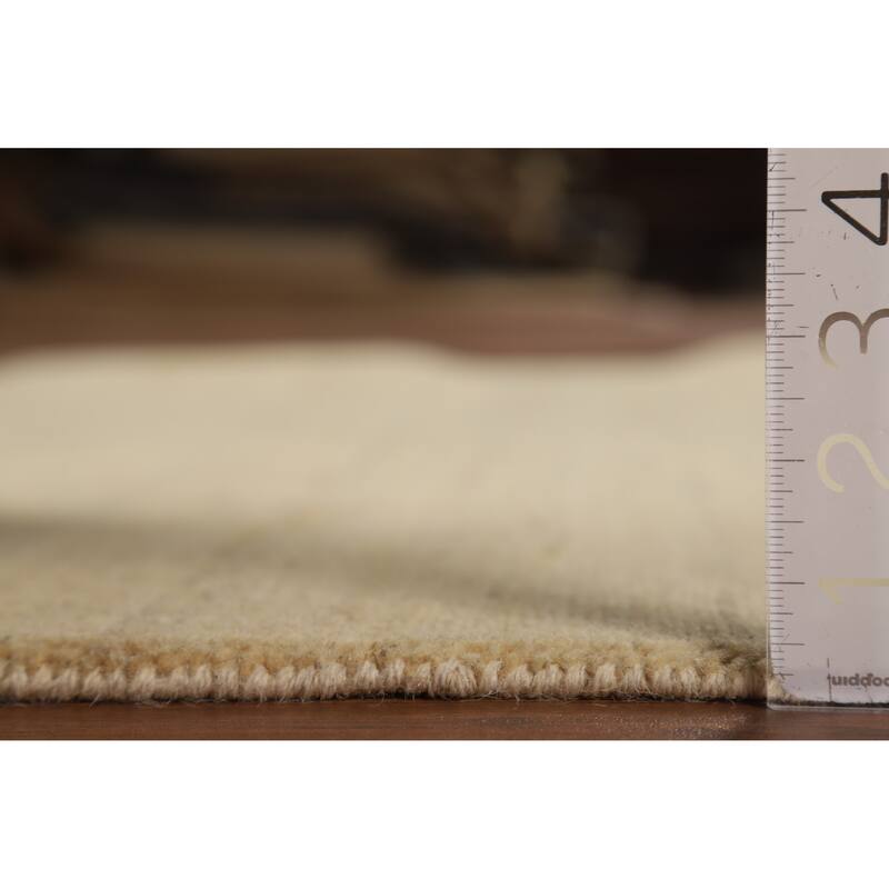 Gabbeh Modern Rug Hand-Knotted Solid Contemporary Wool Carpet - 3'11"x 5'10"