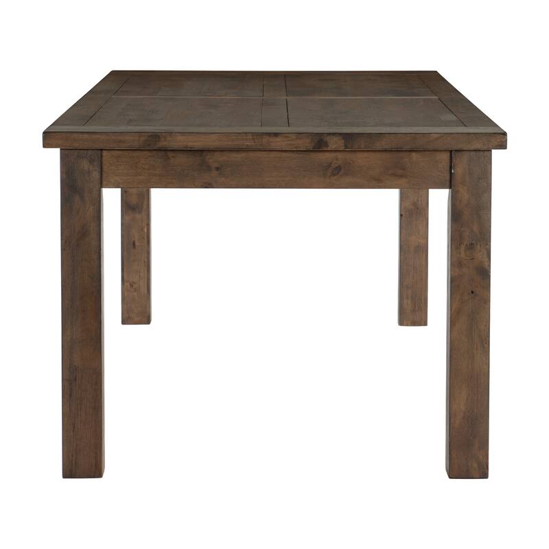 Rick Dining Table, 79 Inch Rectangular Top, Natural Brown Rubberwood