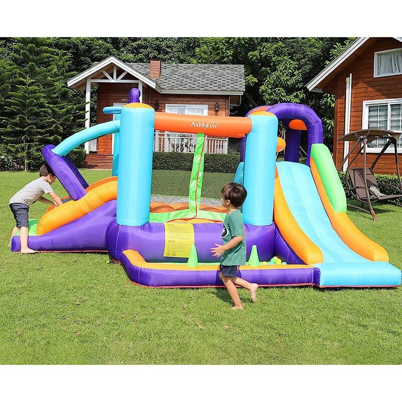 Bounce House for Kids and Toddler, Inflatable Bouncy Castle with Blower Outdoor Indoor Backyard Jumping House with Slide