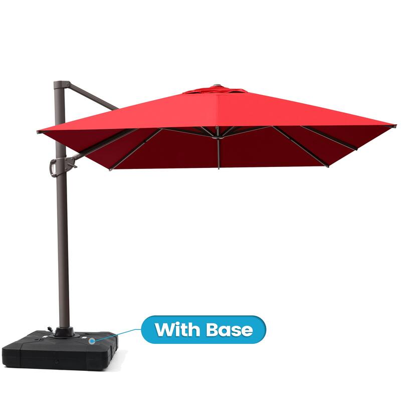 10x12.5 FT Outdoor Patio Cantilever Umbrella with Base