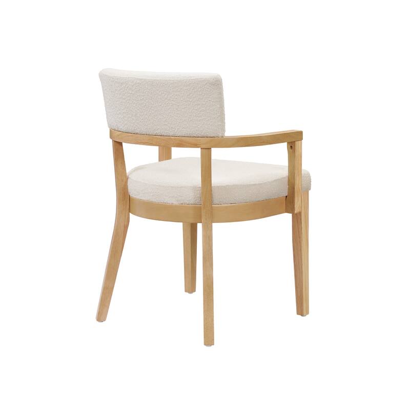Christopher Knight Home - Mid-Century Modern Boucle Upholstered Dining Chair Set with Wood Frame - Set of 2