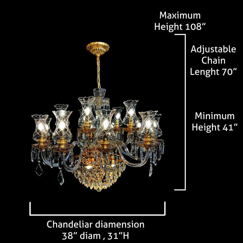 Vintage Crystal Chandelier Gold Pendant Chandelier 19 Lights