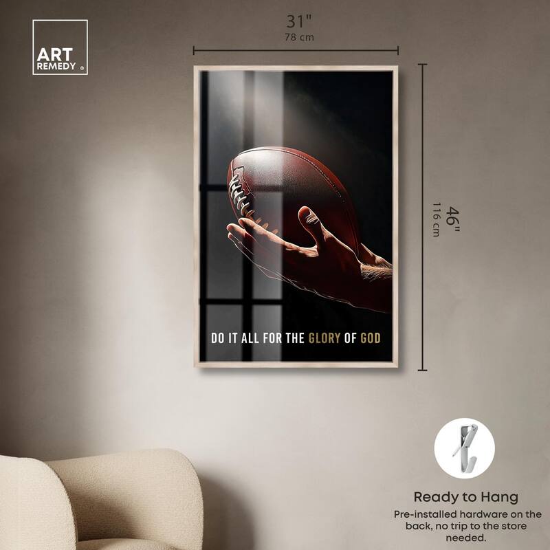 Glory of God Football Shadowbox by Art Remedy