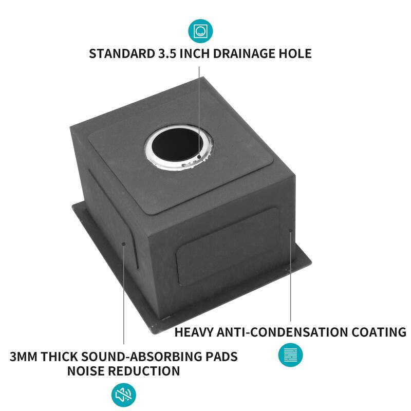 Undermount Kitchen Sink 16 Gauge 9 Inch Deep Single Bowl Kitchen Sink Basin
