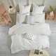 preview thumbnail 1 of 124, Intelligent Design Maize Cotton Jacquard Duvet Cover Set with Euro Shams and Throw Pillows Ivory - King