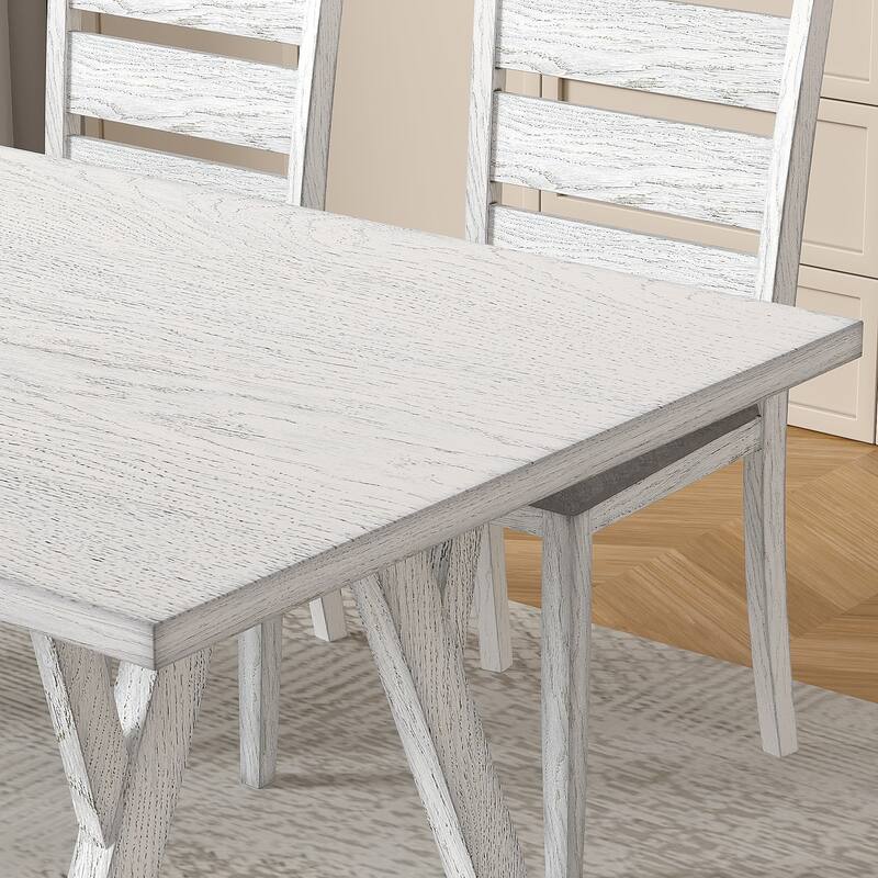 Javlergo Rectangular Dining Table and Chairs Set for 4-8 Modern Kitchen Table Set with Removable Leaves Space Saving