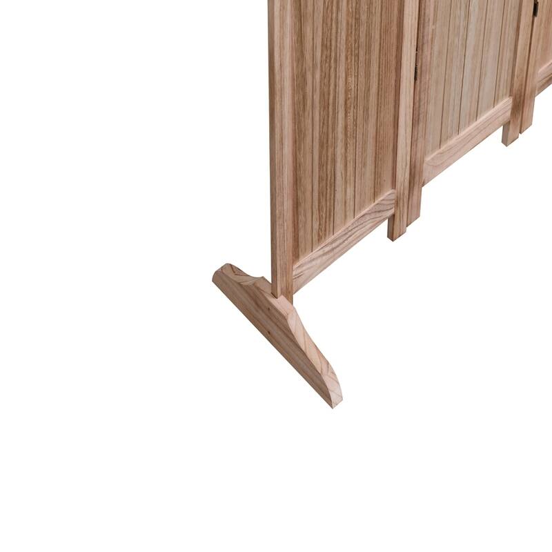 4/6 - Panel Solid Wood Folding Room Divider, Natural
