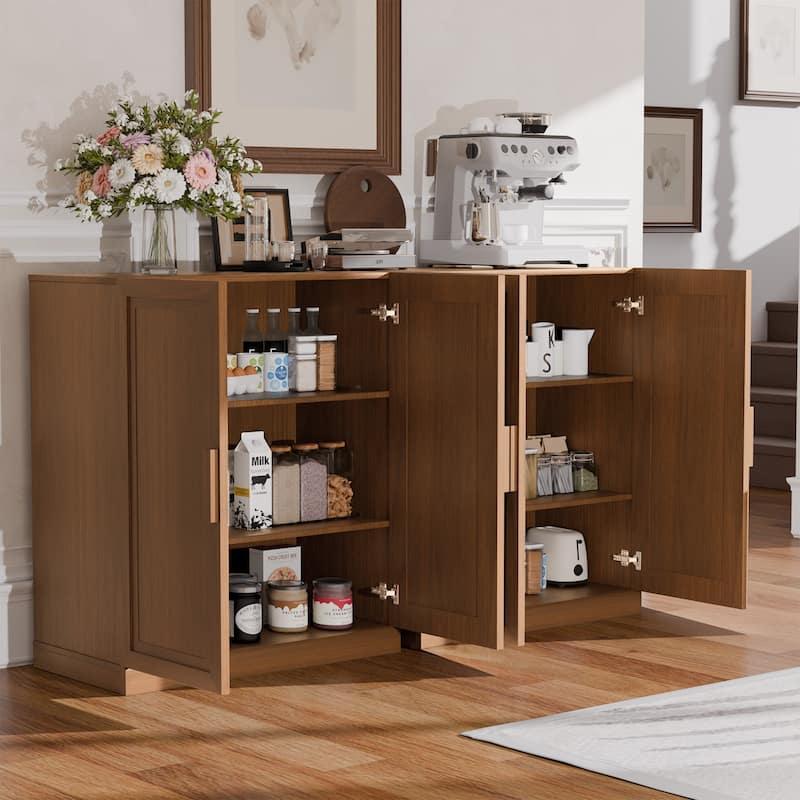 Modern Wooden Sideboard Cabinet Buffet Cabinet with 2 Doors and Adjustable Shelf Console Accent Cabinets