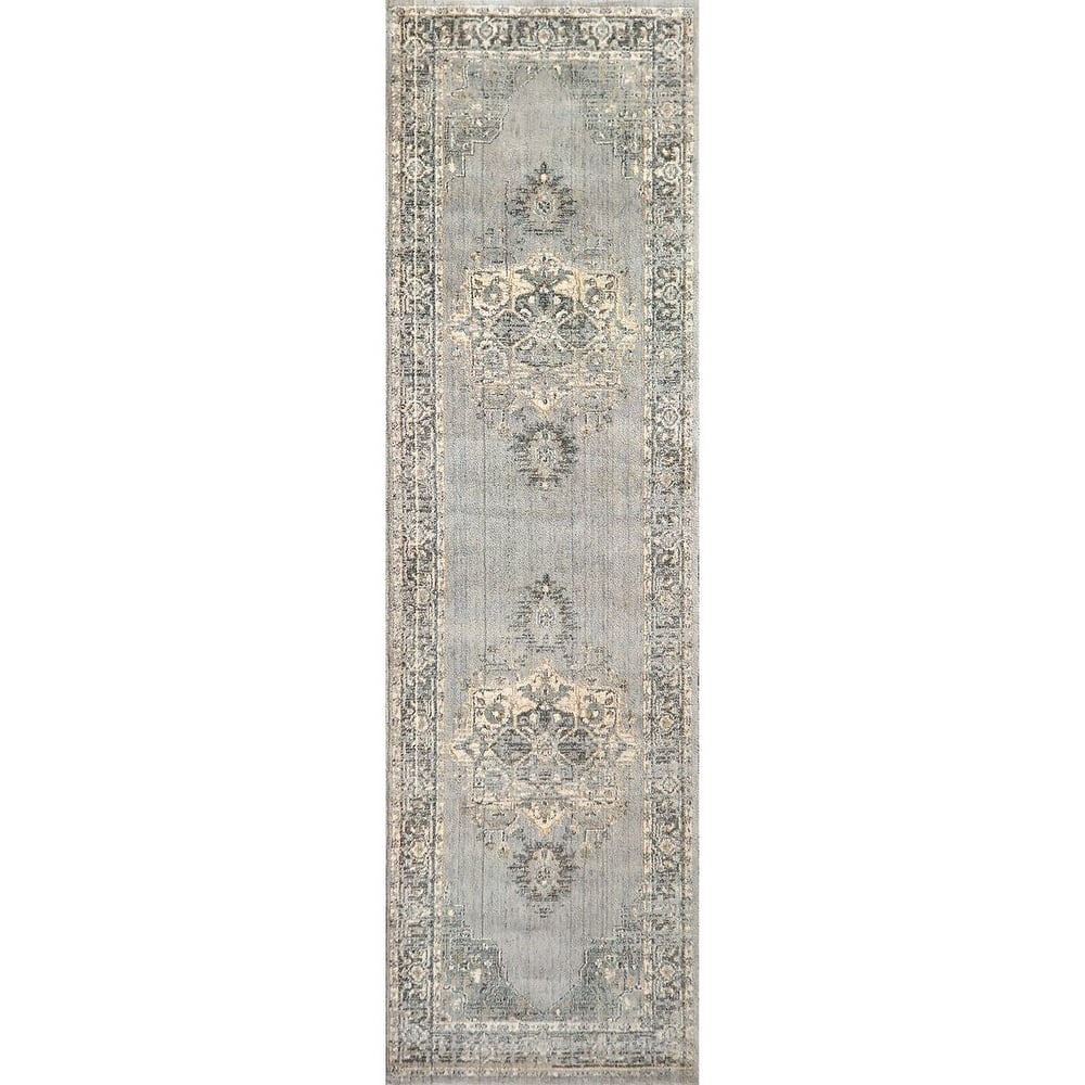 Alora Decor Euphoria Grey Medallion Wool Rug