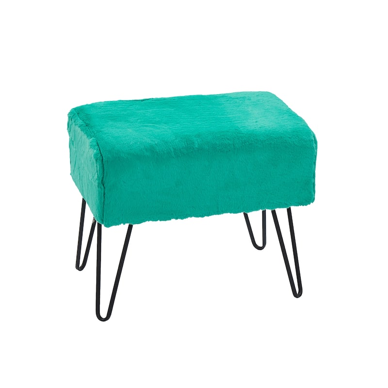 Serenta Solid Color Fauxfur Ottoman