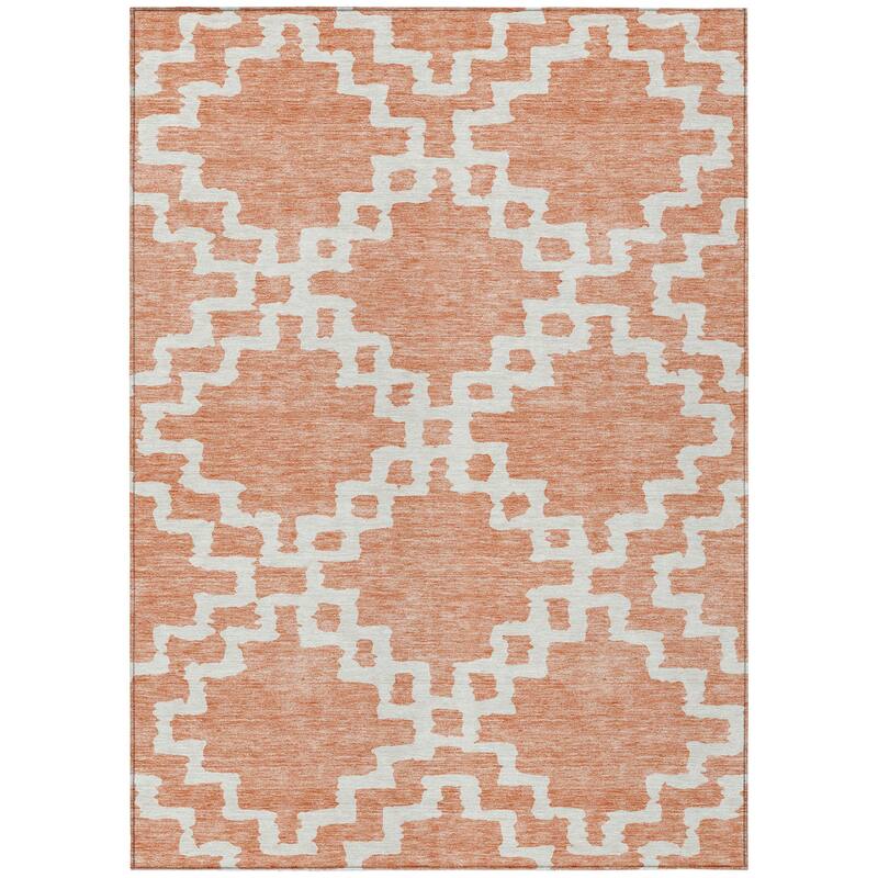 HomeRoots Geometric Transitional Rectangle Outdoor Rug