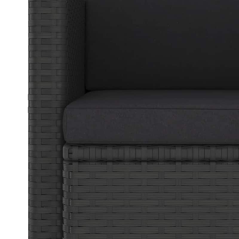 vidaXL 2 Seater Sofa Couch with Cushions Patio Wicker Love Seat PE Rattan