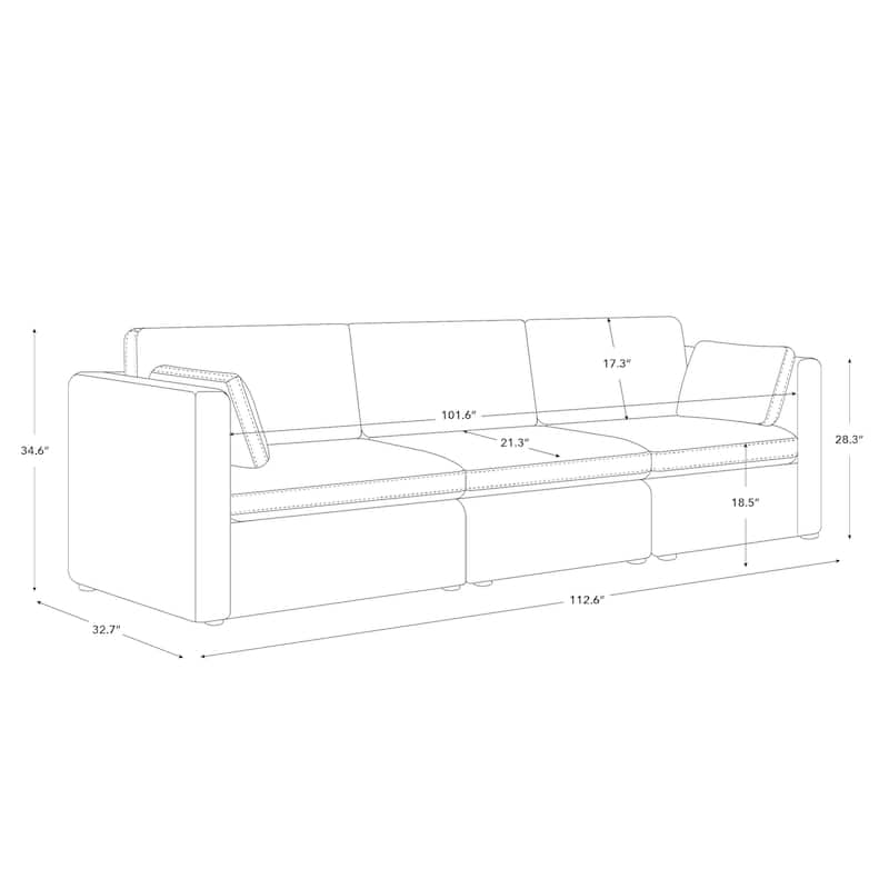 Celia Oversized Modular Sectional Fabric Sofa Set