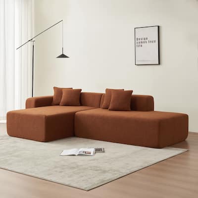 Orange 105.51" Modern L-Shaped 5-Seat Sofa
