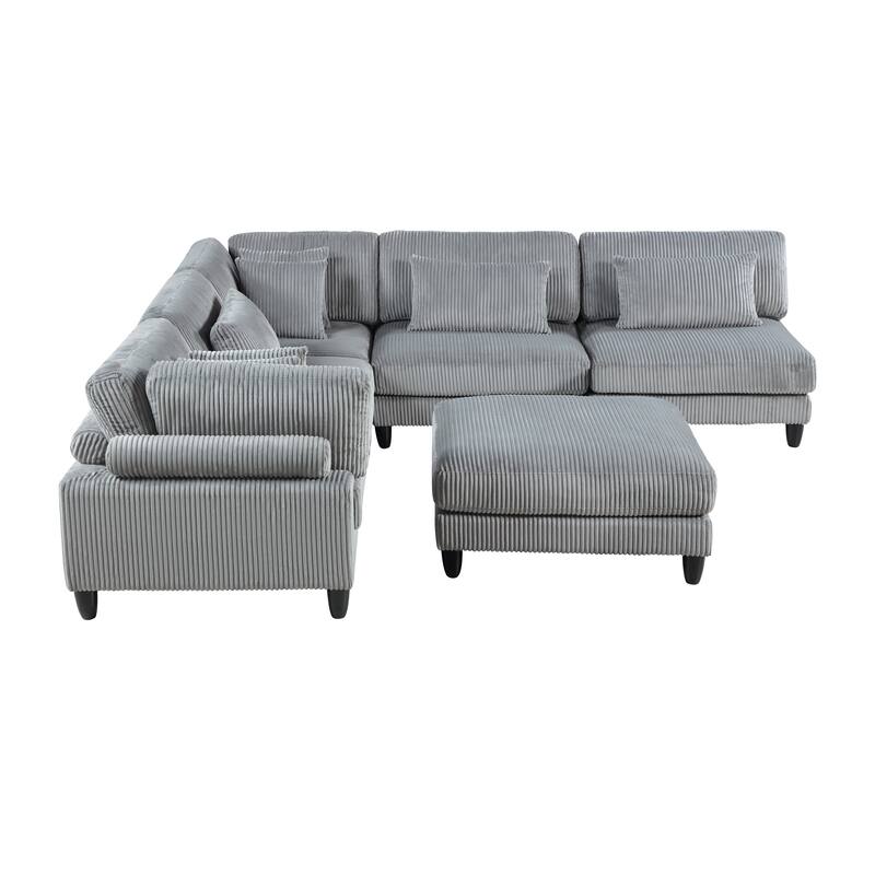 Jonas 6-Piece Modular Sectional Sofa with Ottoman