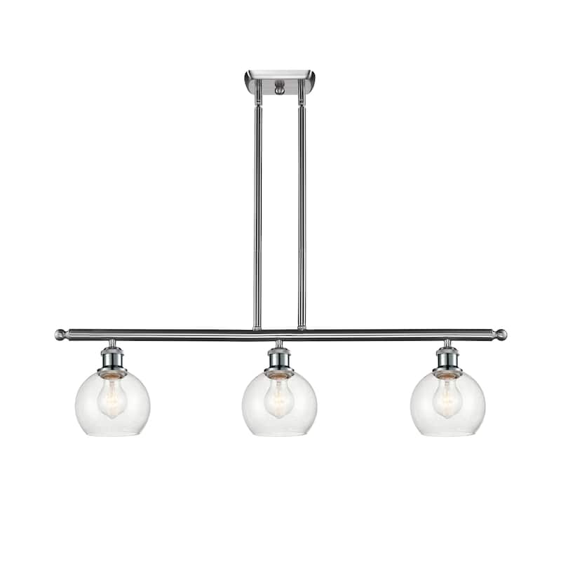 Innovations Lighting Athens 3 Light 36" Island Light - 6" Shade - Seedy/Brushed Satin Nickel