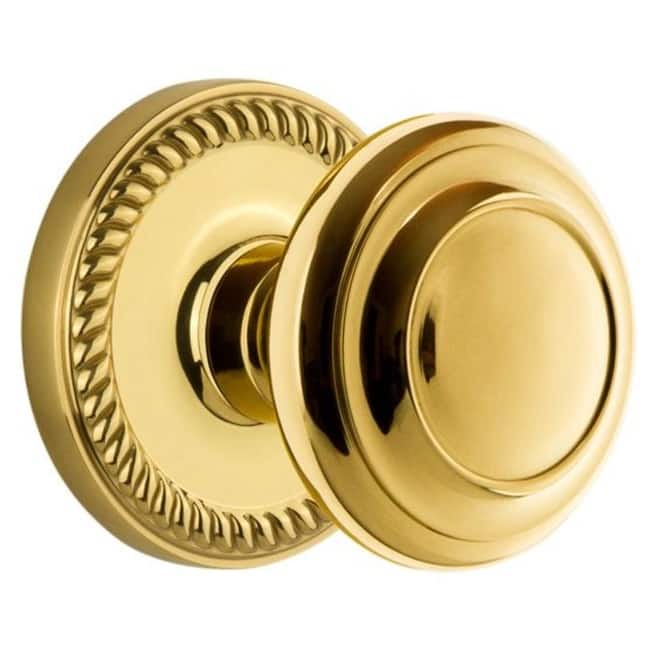 Grandeur Newport Solid Brass Rose Single Dummy Door Knob with - Lifetime Brass