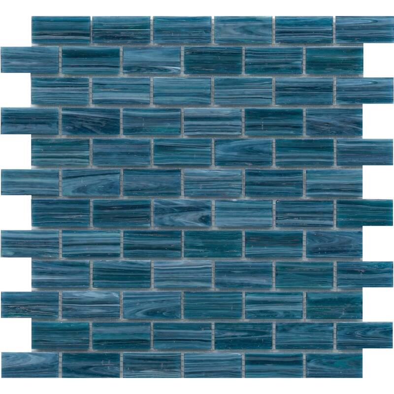 Emser Tile W87SWIR1212MOFP Swirl - 12" x 12" Rectangle Brick Wall Tile - Ocean