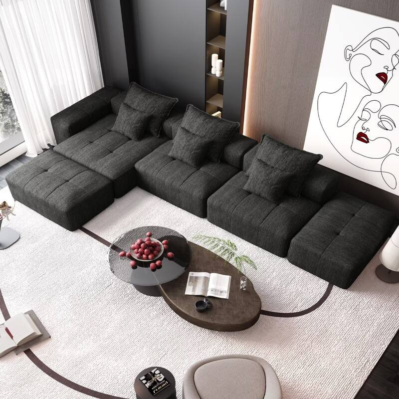 Oversized Modular Sectional Sofa,Sparkling Chenille Fabric,DIY Sofa