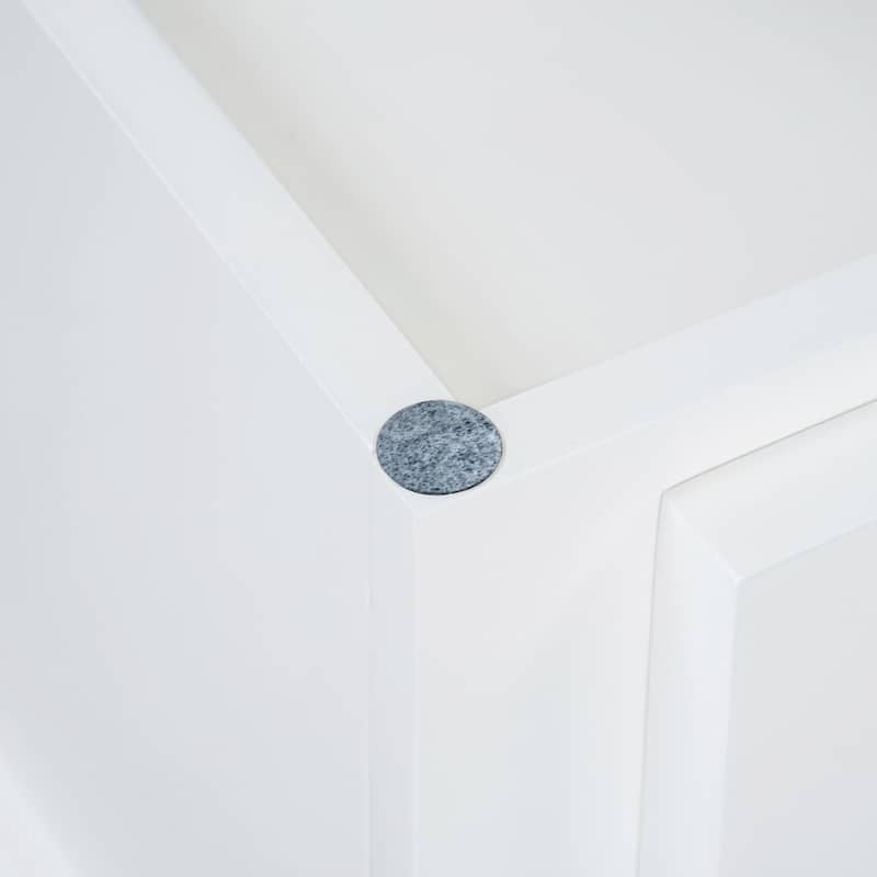 Roomfitters Classic Entryway Bench with Cushion, 3 Hidden Storage Spaces, Grooved Doors and Round Handles