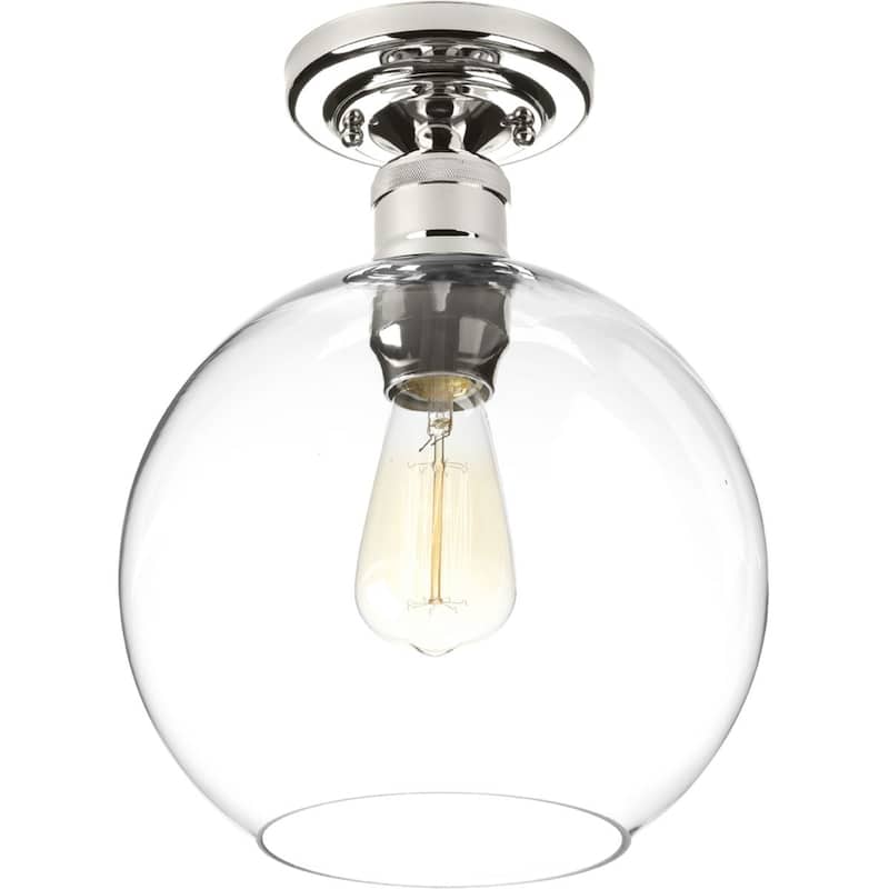 Hansford Collection 1-Light Polished Nickel Flushmount