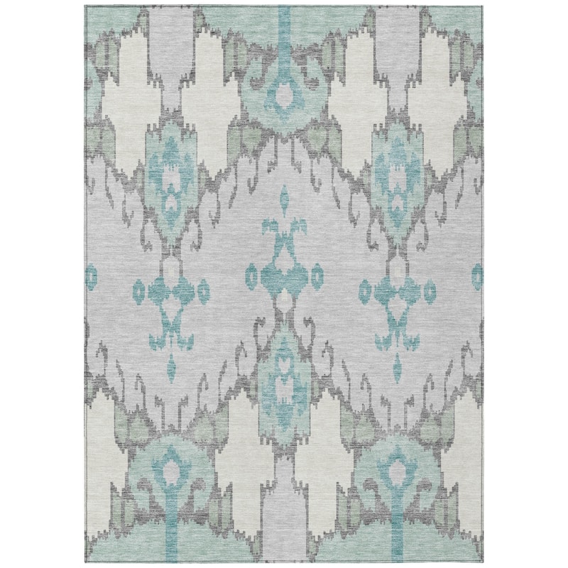HomeRoots Ikat Transitional Rectangle Outdoor Rug
