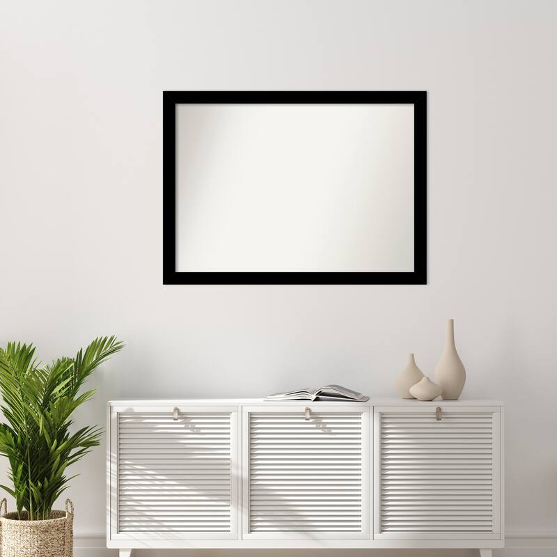 Basic Narrow Non-Beveled Wood Framed Wall Mirror