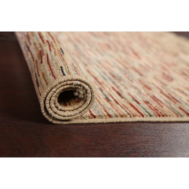 Contemporary Wool Gabbeh Kashkoli Oriental Area Rug Handmade Carpet - 2'9" x 4'0"