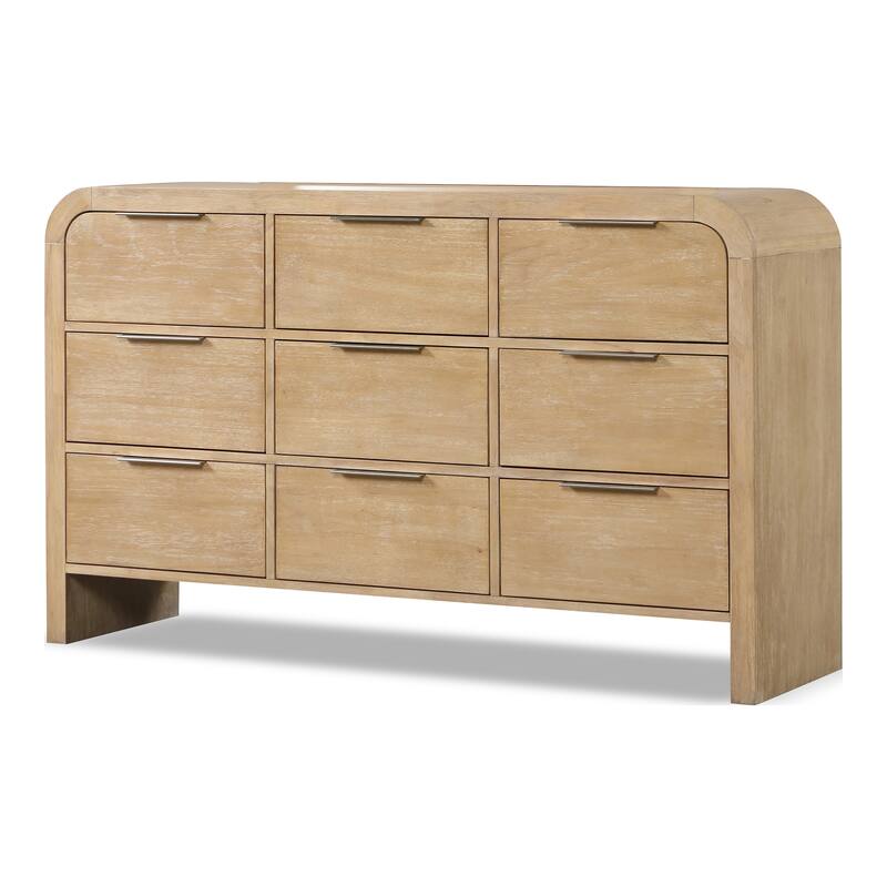 Furniture of America Elowyn 3-Piece Natural Solid Wood Dresser and 2-Nightstand Bedroom Set