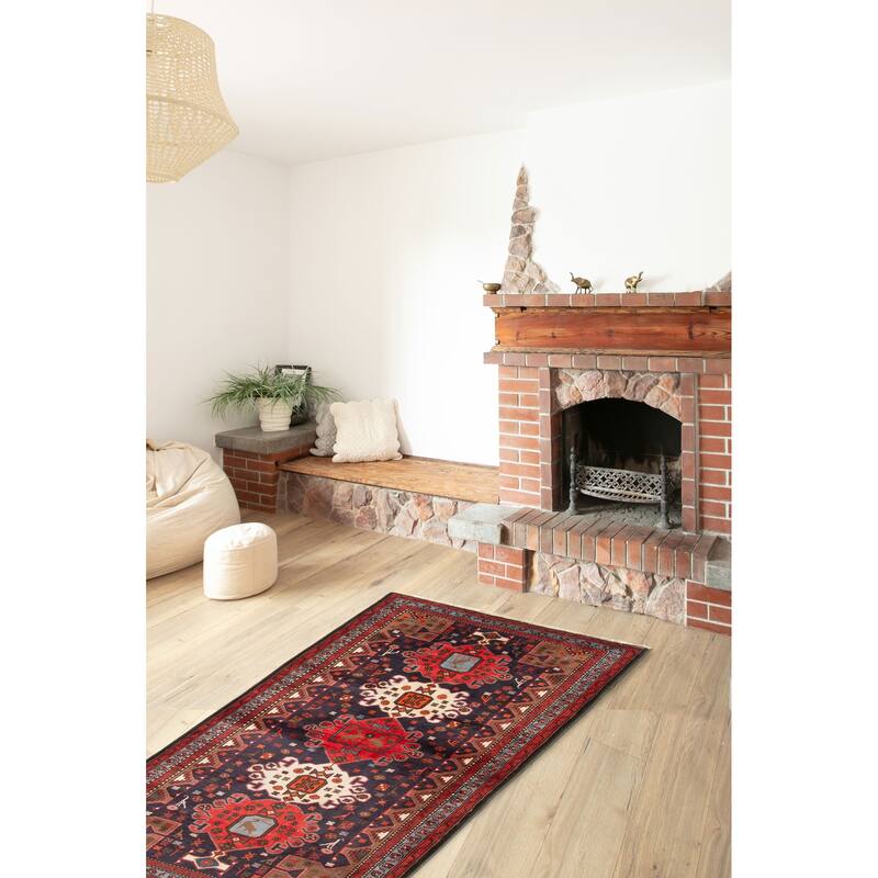 ECARPETGALLERY Hand-knotted Anadol Navy Wool Rug - 4'3 x 6'9