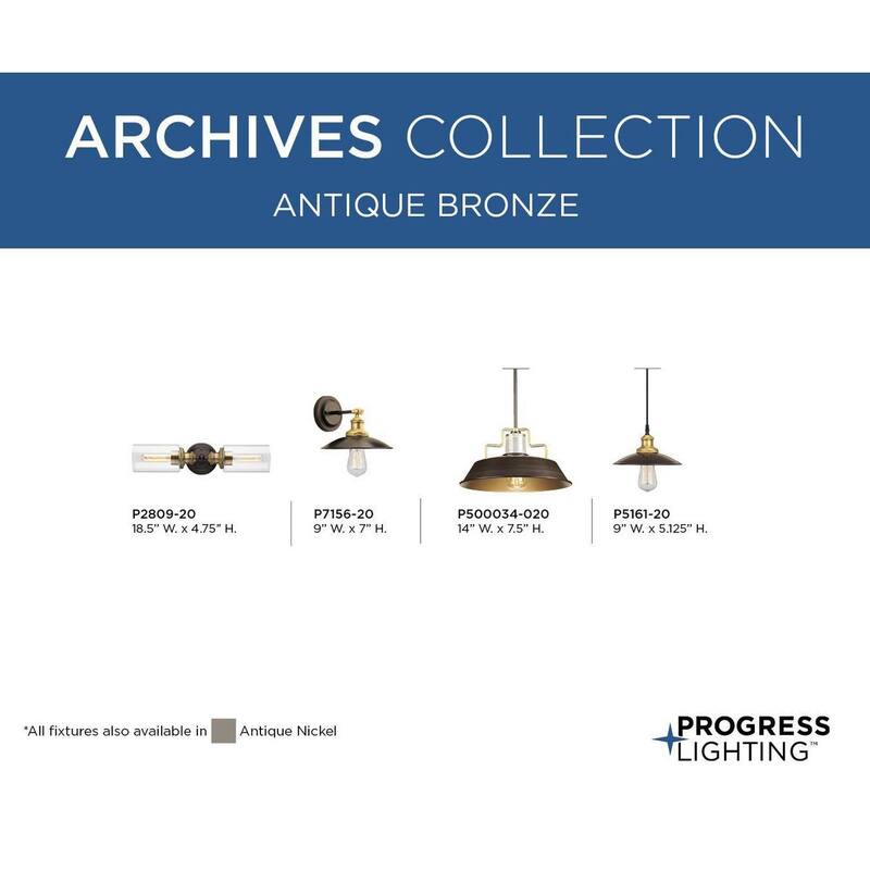 Progress Lighting Archives 1-light Adjustable Bronze Steel 9-inch Swivel Wall Sconce