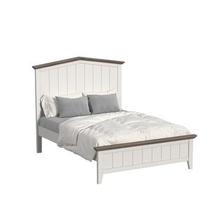 Lodge Farmhouse Wood Complete Full Bed, Cookies/Cream
