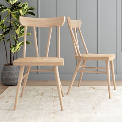 Plank and Beam Solid Wood Windsor Dining Chair - Set of 2
