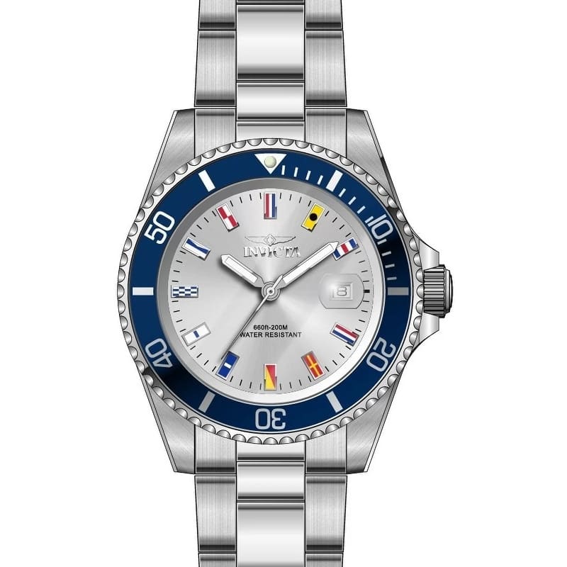 Invicta Men's 49885 Pro Diver Quartz 3 Hand Silver Dial Watch