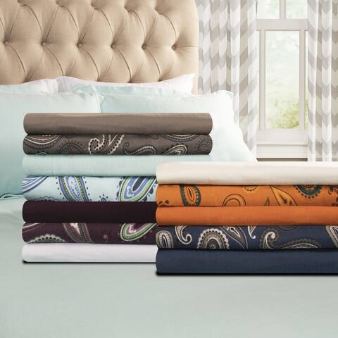 Vintage Floral Paisley Flannel Cotton Bedding Sheet Set by Superior