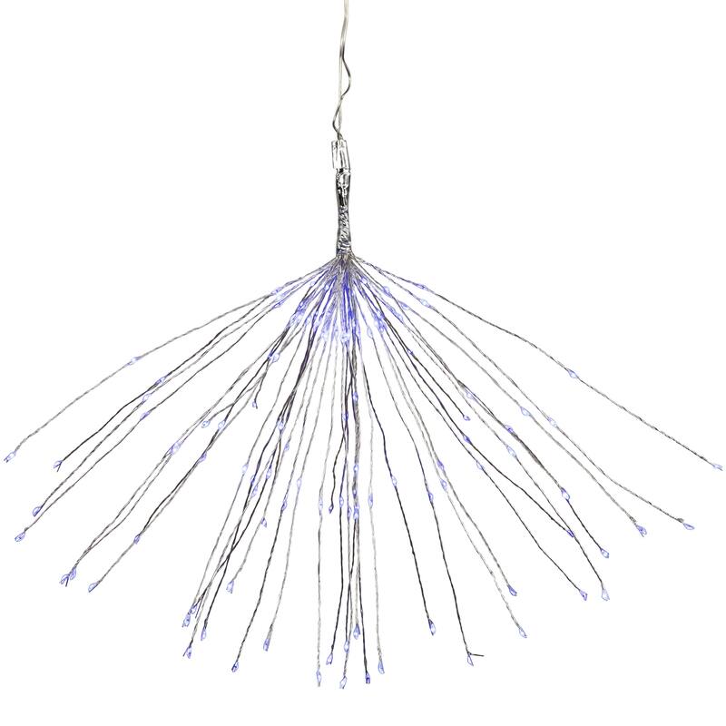 20" LED Firework Silver Branch Christmas Decoration Blue Lights