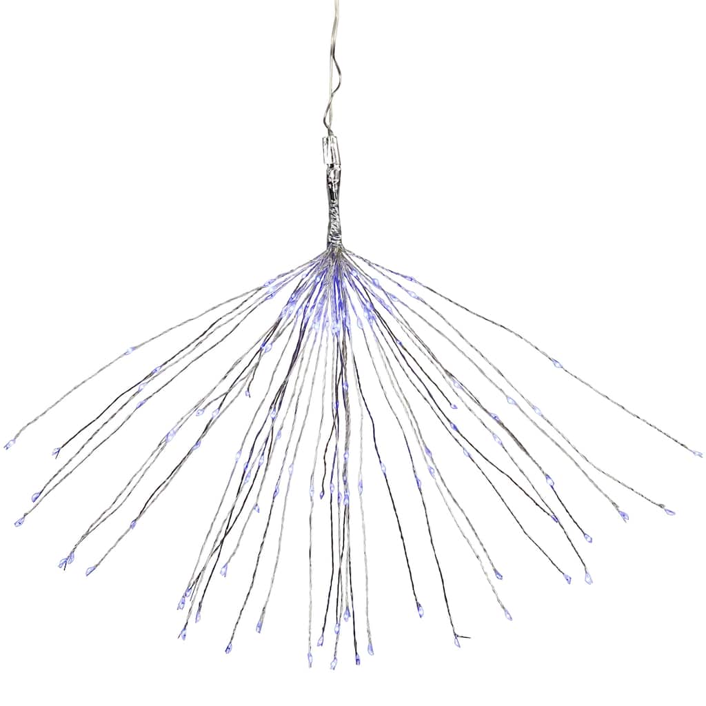 20" LED Firework Silver Branch Christmas Decoration Blue Lights
