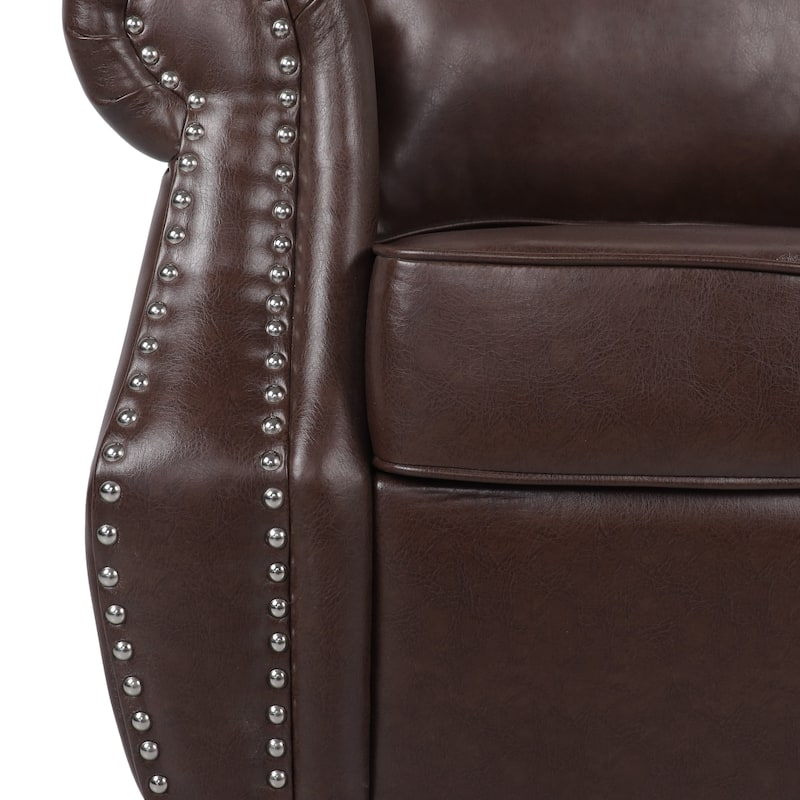 Dark Brown 36.5" PU Upholstered Club Chair