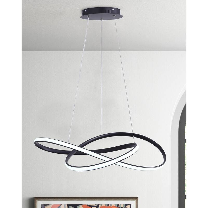 Modern 1-Light Wavy Line Design LED Pendant Lighting Fixture