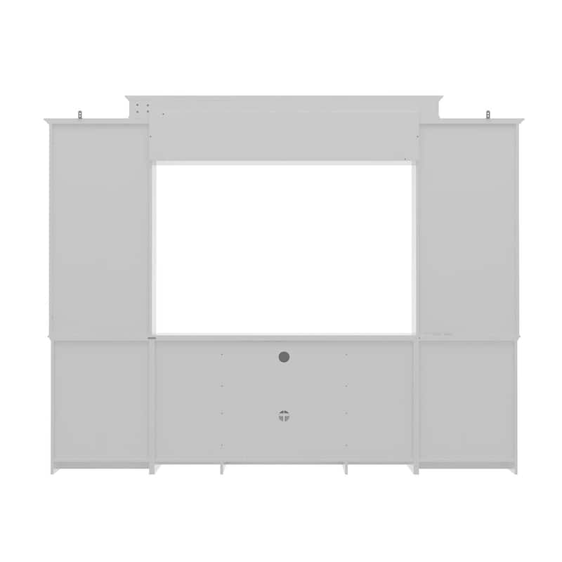 Media Wall Unit w/Spacious Storage White TV Stand Wall Storage Combo