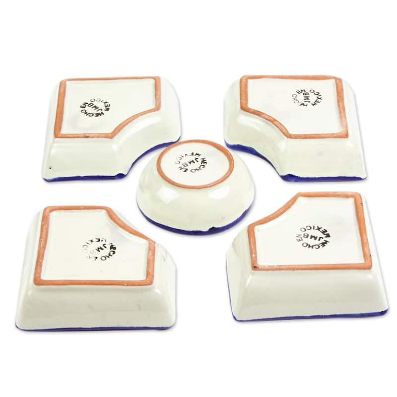 Novica Handmade Hidalgo Square Ceramic Appetizer Platter