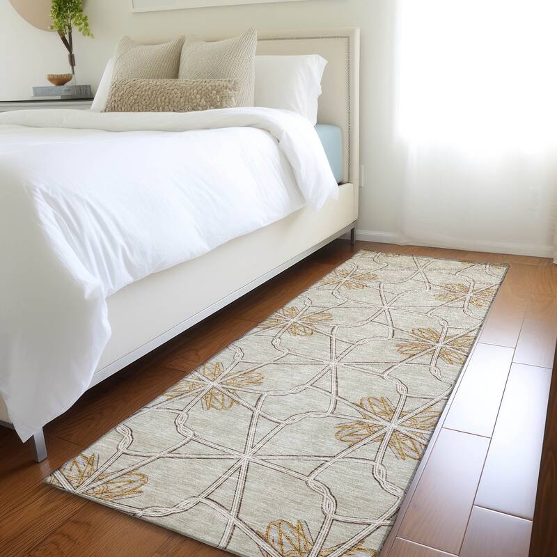 Premium Washable Super Soft Contemporary Tangle Mayfield Rug - Ivory - 2'3" x 7'6"