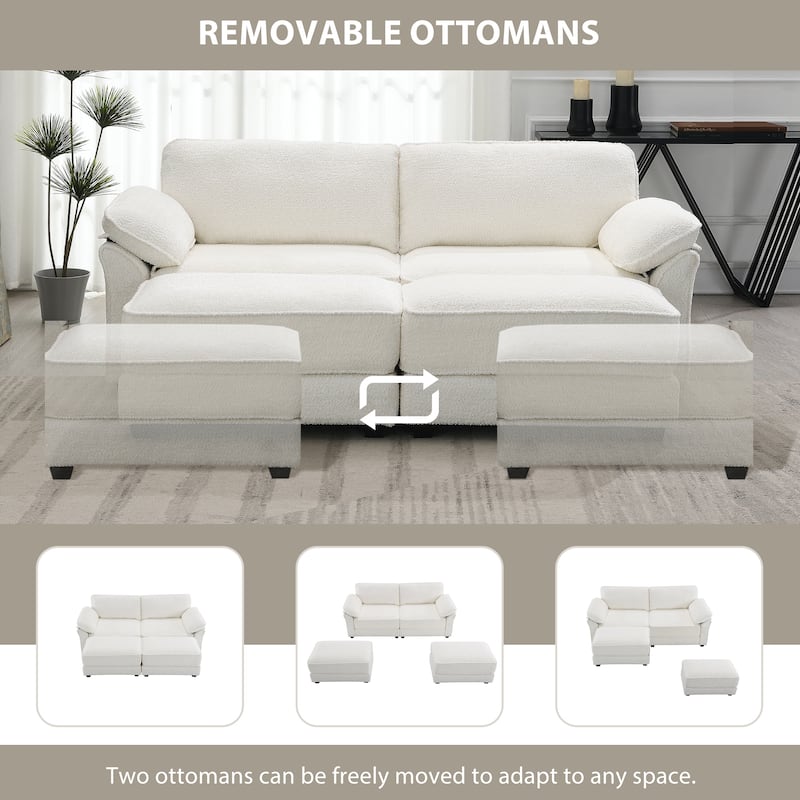 [VIDEO provided] [New] Free Combination Modular Convertible Sectional Sofa Bed Set, 4 Seat Upholstered Sleeper Corner Couch, Dee