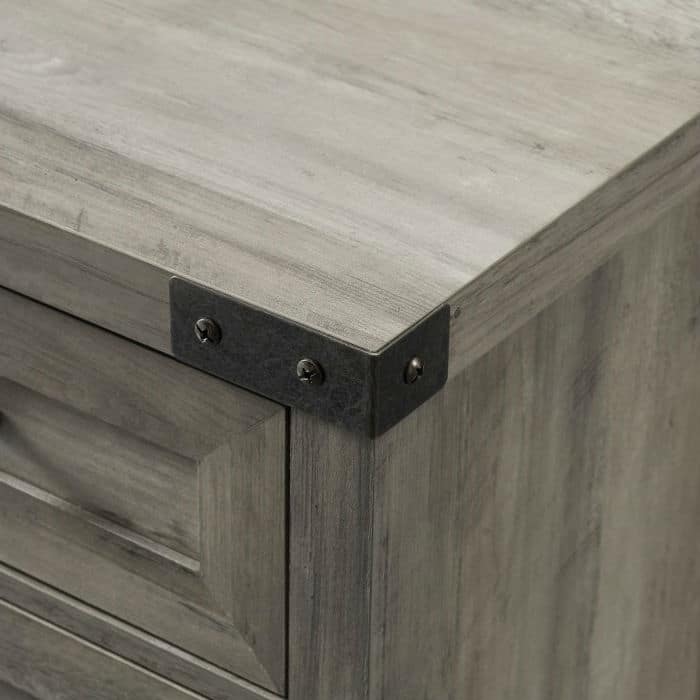 Rustic Farmhouse Barn Door Accent Storage Cabinet Grey Wash - 33 in. H x 30 in. L x 16 in. W