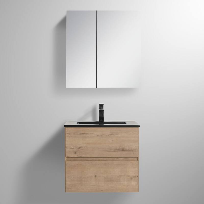 Blossom All Wood Wall Mounted Floating Bathroom Vanity with Sink