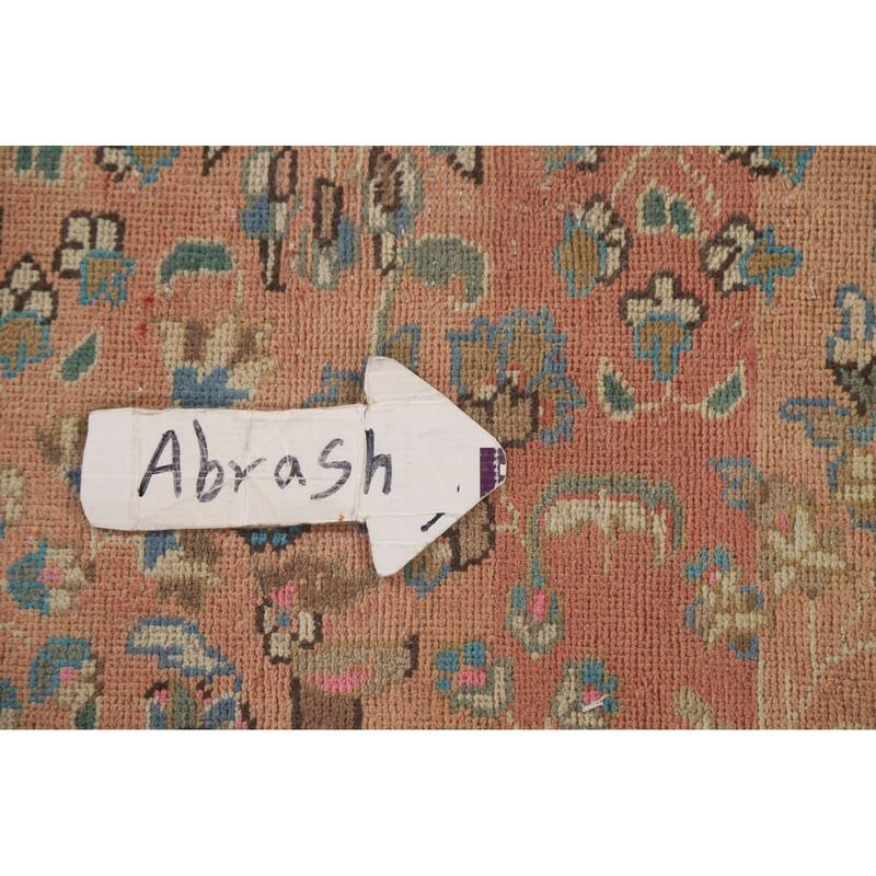 Hand Knotted Oriental 100% Wool Carpet Traditional Floral Pink Mashad Area Rug - 12' 9'' X 9' 6''