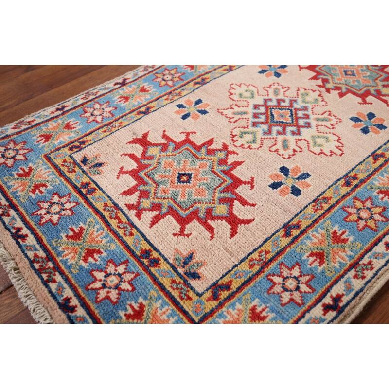 Kazak Oriental Accent Rug Hand-Knotted Wool Carpet - 1'11" x 3'0"